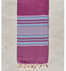 Jeté arabesque pourpre et bleu clair 