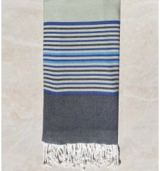 Jeté vert clair, bleu, bleu azur et ardoise 