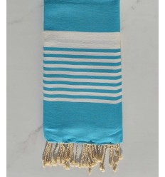 Fouta arthur bleu azur avec rayures Fouta Tunisia - 1 2