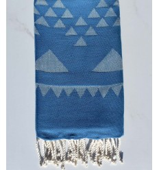 Fouta bohémian bleu canard  2