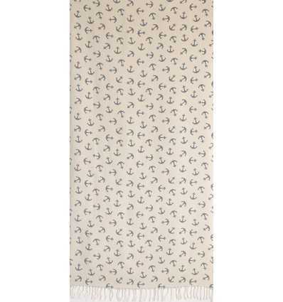 Fouta jacquard Ancre bleu nuit 