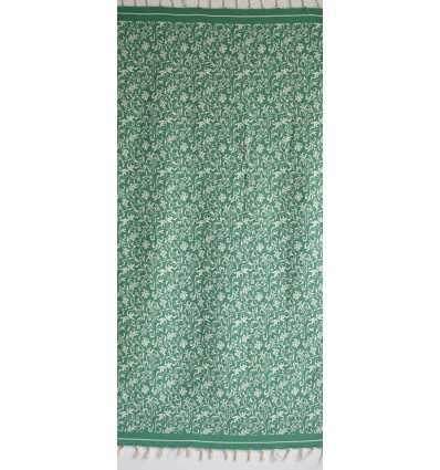Fouta fleur vert 