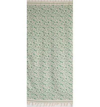 Fouta fleur vert 
