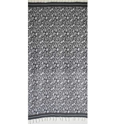 Fouta fleur gris noir et blanc  2