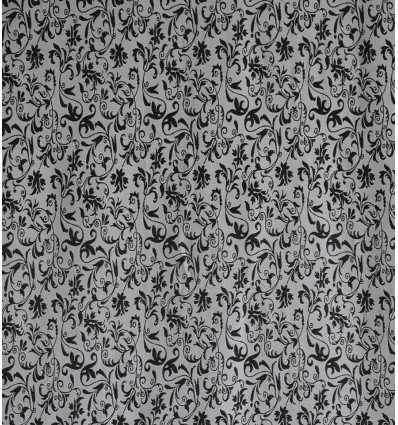 Fouta fleur gris noir et blanc 