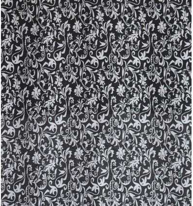 Fouta fleur gris noir et blanc 