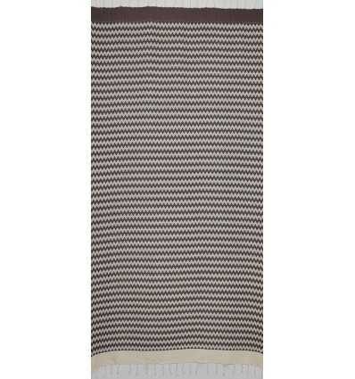 Fouta zigzag marron 