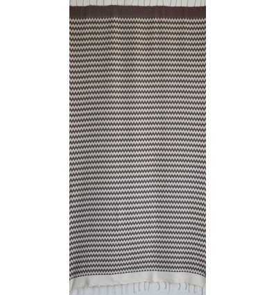 Fouta zigzag marron 