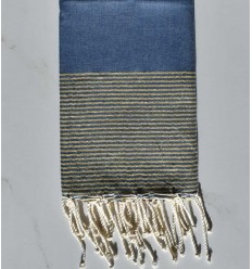 Fouta lurex bleu jean 