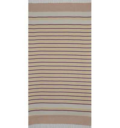 Chevron blanc crème, jaune et rouge foncé 