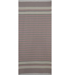 Chevron blanc crème, gris plomb et rose violacé  2