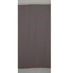 Fouta zigzag crème, gris et pourpre  2