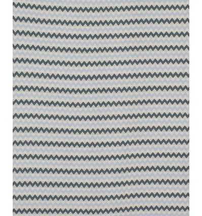 Fouta zigzag blanc, bleu cobalt et bleu maya 