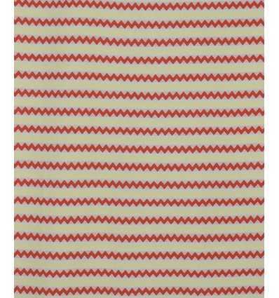 Fouta zigzag Blanc, rouge vif et jaune clair 