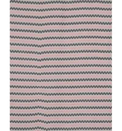 Fouta zigzag crème, Rose bébé clair et gris foncé 