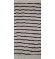 Fouta zigzag Blanc, Rose très clair et noir  2