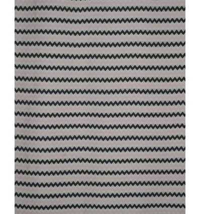 Fouta zigzag Blanc, Rose très clair et noir 