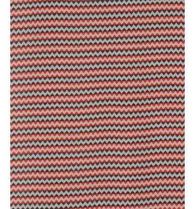 Fouta zigzag Blanc, rouge vif et noir 