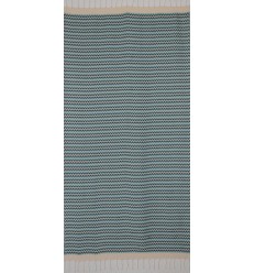 Fouta zigzag crème,bleu cobalt et Turquoise  2