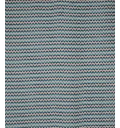 Fouta zigzag crème,bleu cobalt et Turquoise 