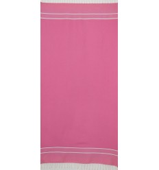 Fouta chevron rose bonbon  2