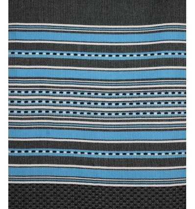 Fouta arabesque bleu foncé avec rayures bleu 