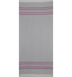 Fouta arabesque gris clair et mauve byzantin  2