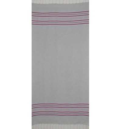 Fouta arabesque gris clair et mauve byzantin 