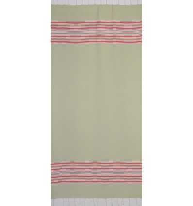 Fouta arabesque vert pistache avec rayures 