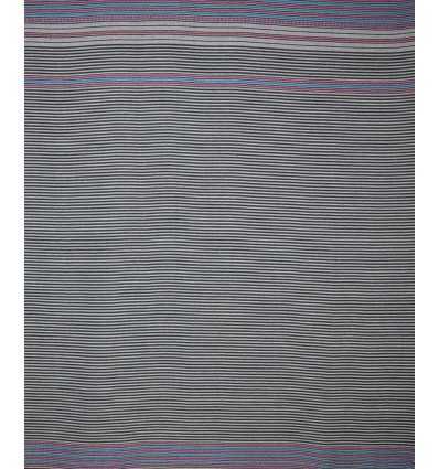 Fouta arabesque violet pale rayée gris anthracite 