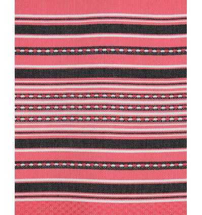 Fouta arabesque rose fraise avec rayures anthracite 
