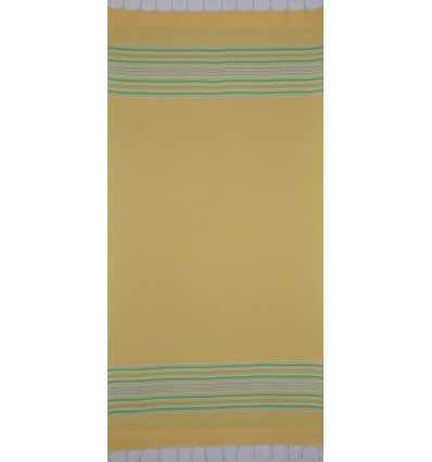 Fouta arabesque jaune et vert 