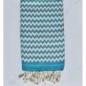 Fouta zigzag bleu vert 