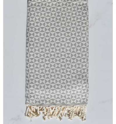 Fouta papillon taupe