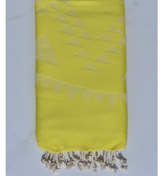 Fouta bohémian jaune citron 