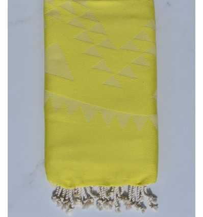 Fouta bohémian jaune citron