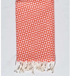 Fouta papillon orange rouge 