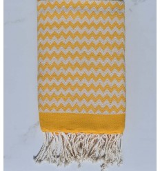 Fouta zigzar jaune orange 