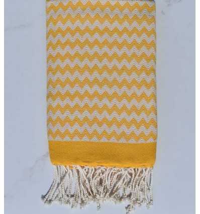 Fouta zigzar jaune orange