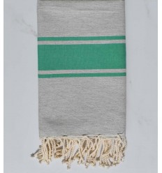 fouta plate gris apus et vert poireau 