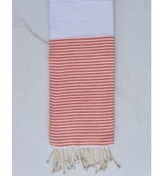 Enfant Nid d'abeille orange  et blanc 