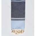 serviette de plage RAF-RAF bleu de minuit et bleu ciel 