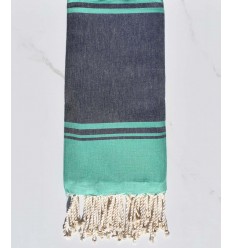 serviette de plage RAF-RAF bleu de minuit et vert malachite 