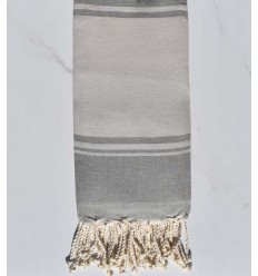 serviette de plage RAF-RAF  bisque et gris 
