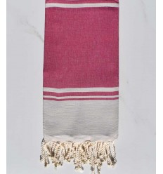 serviette de plage RAF-RAF rose framboise et bisque 