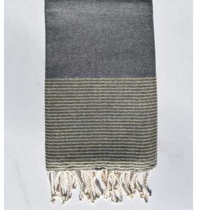 fouta plate lurex gris plomb