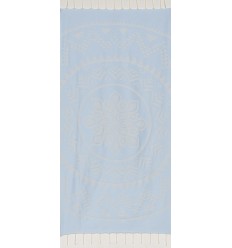Fouta bohémian bleu ciel  2