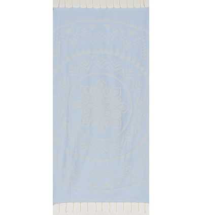 Fouta bohémian bleu ciel 