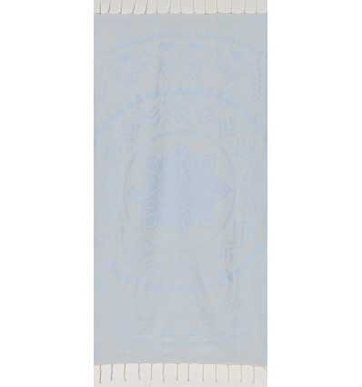 Fouta bohémian bleu ciel 