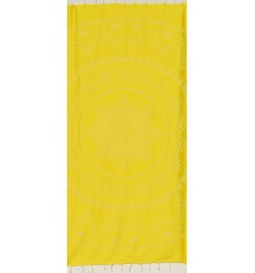 Fouta bohémian jaune citron  2